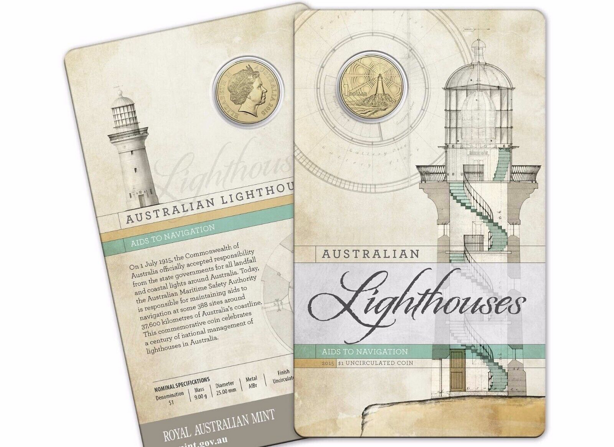 2015 $1 Australian Lighthouse - Aids to Navigation UNC Coin