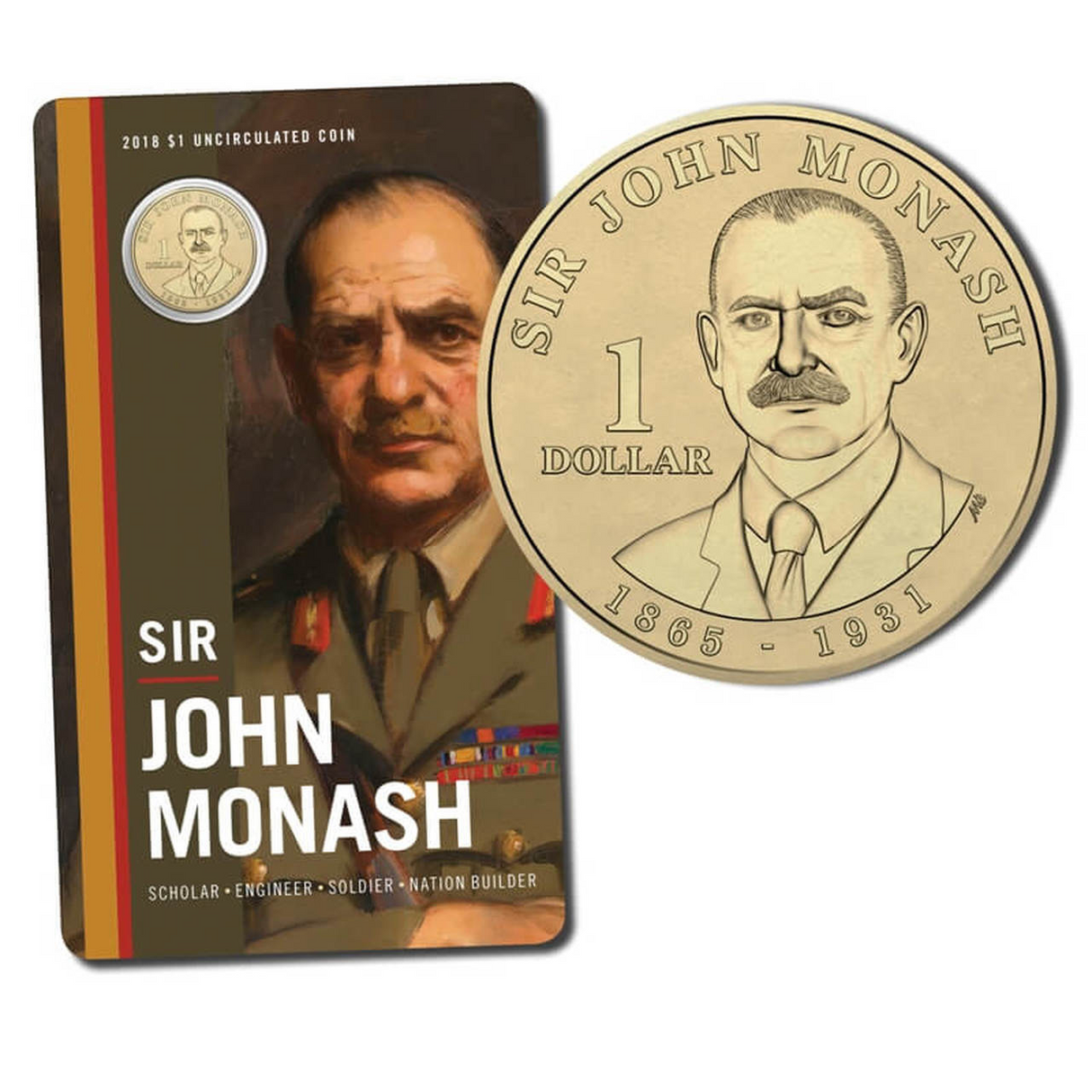 2018 $1 Sir John Monash Carded Coin