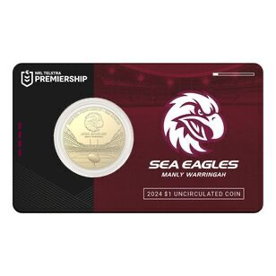 2024 NRL Manly Warringah Sea Eagles $1 Team Coin in Card