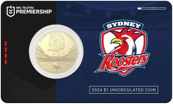 2024 NRL Sydney Roosters $1 Team Coin in Card