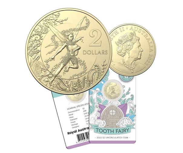 2022 $2 Tooth Fairy Uncirculated Coin in Card