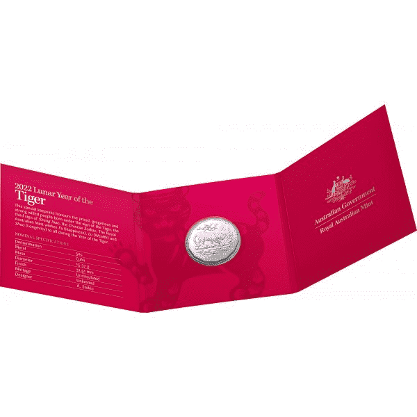 2022 50c Lunar Year of the Tiger Uncirculated coin