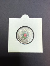 2018 New Zealand 50 Cent - Coloured Coin - Armistice Red Poppy - Uncirculated 50c