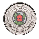 2018 New Zealand 50 Cent - Coloured Coin - Armistice Red Poppy - Uncirculated 50c
