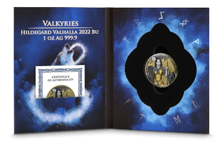 2022 Germania Valkyries: Hildegard Valhalla 1 oz Silver Round BU