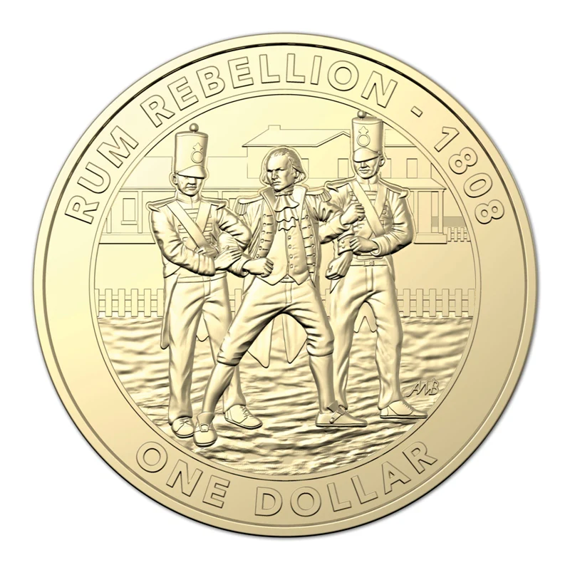 2019 Rum Rebellion 1 Dollar Carded Uncirculated Coin