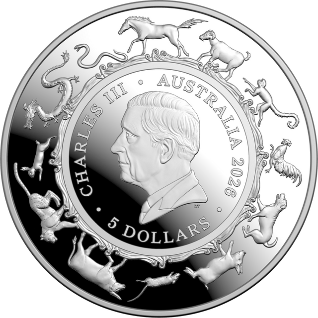 2026 Lunar Series $5 1 oz Fine Silver Proof Domed Coin – Year of the Horse