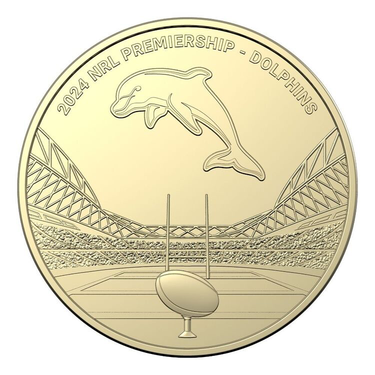 2024 NRL Dolphins $1 Team Coin in Card