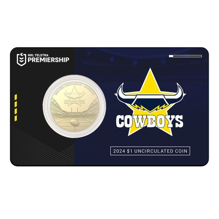 2024 NRL North Queensland Cowboys $1 Team Coin in Card