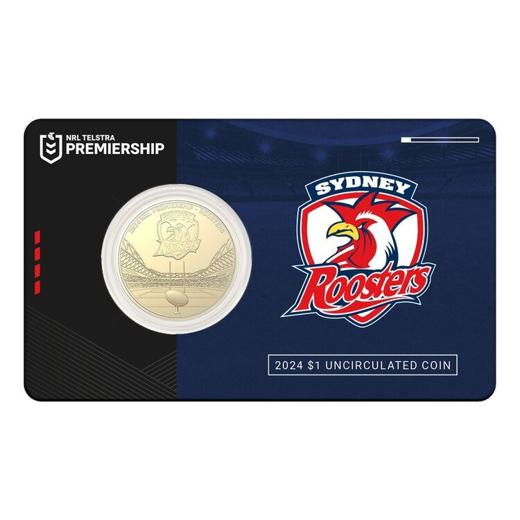 2024 NRL Sydney Roosters $1 Team Coin in Card