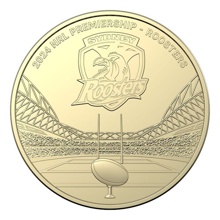 2024 NRL Sydney Roosters $1 Team Coin in Card