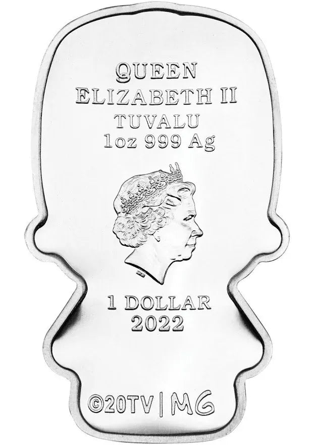 2022 Homer Simpson 1oz Silver Minted Mini Coin