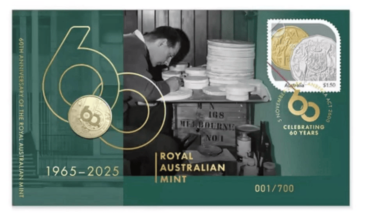 60th Anniversary of The Royal Australian Mint Limited Edition Postal Numismatic Cover (PNC)