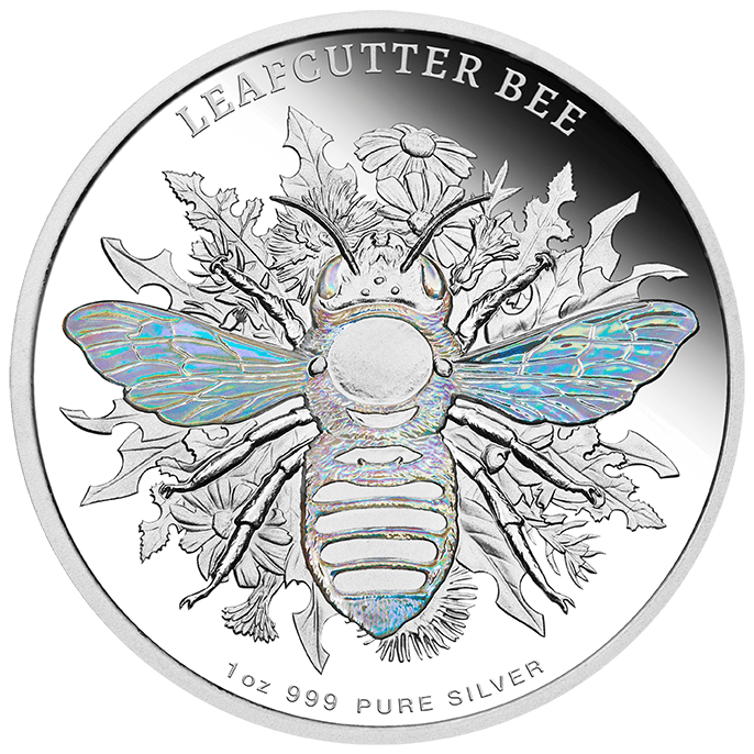 2026 Australian Native Bees - Leafcutter Bee 1oz Silver Proof Hologram Coin