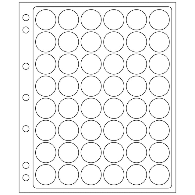 Plastic Sheets ENCAP, clear pockets for 48 coins in capsules with a diameter between 21, 22 and 23mm