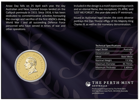 ANZAC Day 2026 Coin In Card