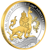 HM QEII 100th Anniversary Florin 2026 1oz Silver Proof Gilded Coin