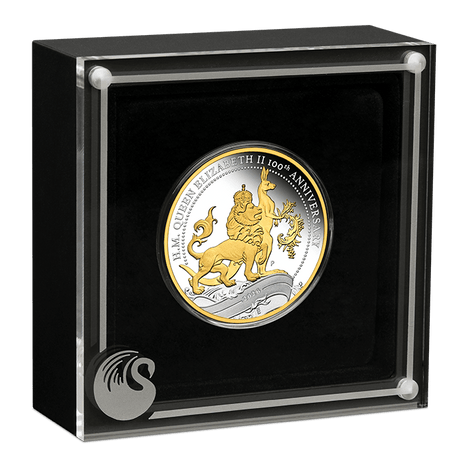 HM QEII 100th Anniversary Florin 2026 1oz Silver Proof Gilded Coin