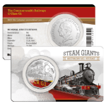 2025 50c Coloured Uncirculated Coin in Card - The Commonwealth Railways G Class G1