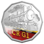 2025 50c Coloured Uncirculated Coin in Card - The Commonwealth Railways G Class G1