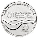 2010 20c The Australian Taxation Office - Centenary Carded Coin