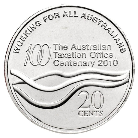 2010 20c The Australian Taxation Office - Centenary Carded Coin