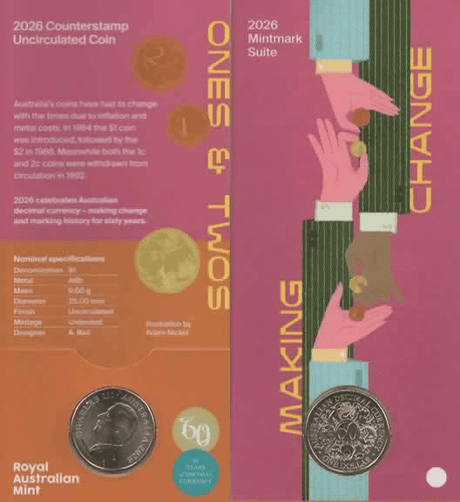 2026 $1 60th Anniversary of Decimal Currency - Australia Map Counterstamp