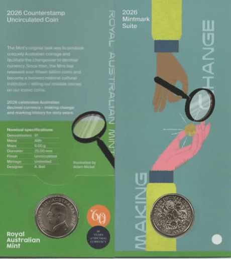 2026 $1 60th Anniversary of Decimal Currency - Australia Map Counterstamp