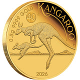 2026 0.5g Australian Kangaroo Mini Roo Gold Proof Coin in Card