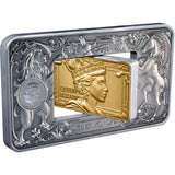 Elizabeth II & Charles III 2026 $5 Revolving Rectangle Gold-plated 2oz Silver Antique Coin