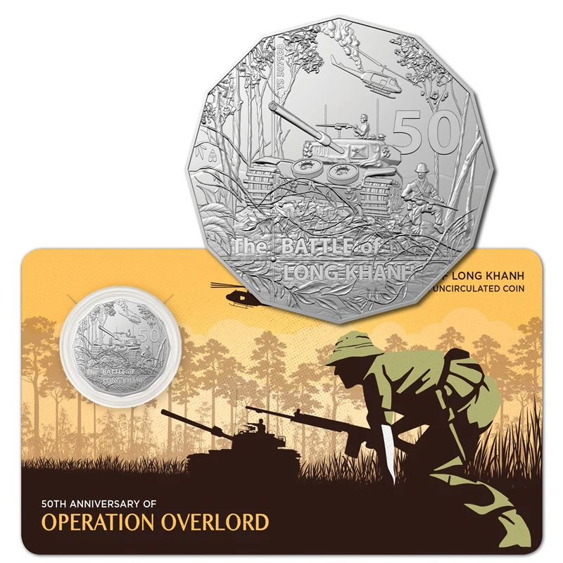 2021 50c The Battle of Long Khanh - 50th Anniversary of Operation Overlord Uncirculated Coin