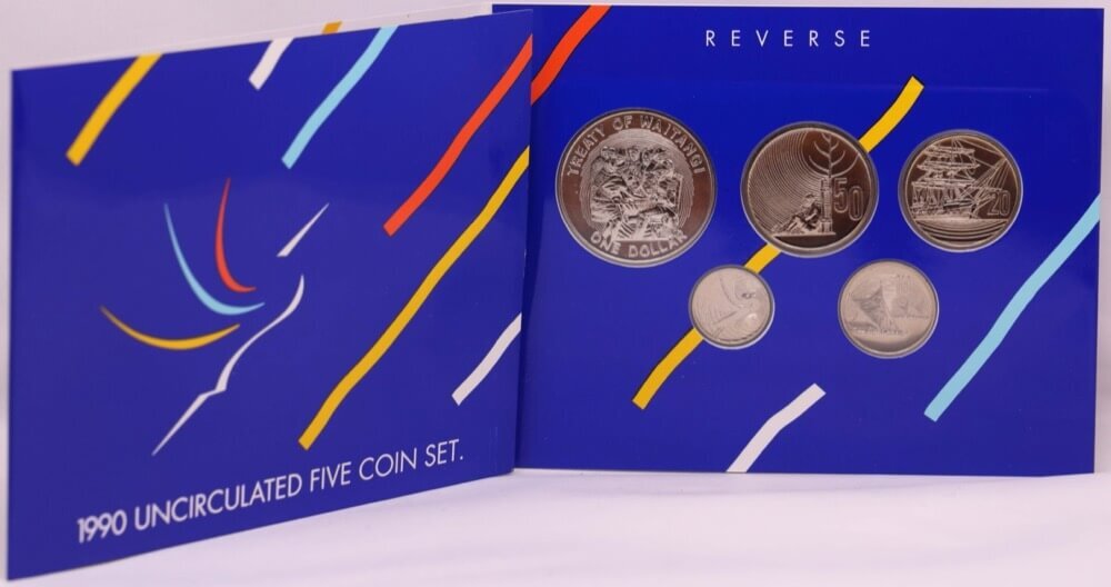 New Zealand 1990 Uncirculated Five Coin Set - 150th Anniversary Treaty of Waitangi