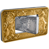 Elizabeth II & Charles III 2026 $5 Revolving Rectangle Gold-plated 2oz Silver Antique Coin
