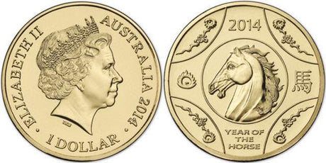 2014 1 Dollar Uncirculated Coin Lunar Year of the Horse