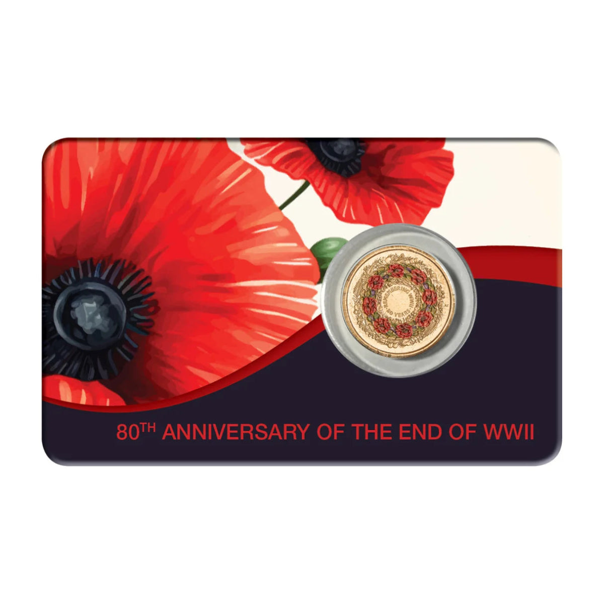 Australia WWII 80th Anniversary Poppy Wreath 2025 $2 Colour Aluminium - Bronze Uncirculated Coin Pack - Nova Coins