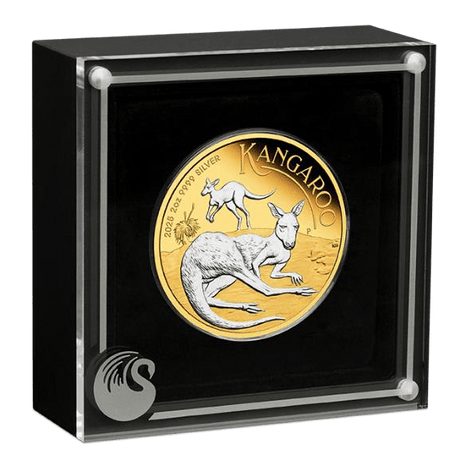 Australian Kangaroo 2025 $2 2oz Silver Proof Reverse Gilded Coin - Nova Coins