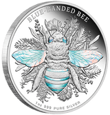 Australian Native Bees - Blue - banded Bee 2025 1oz Silver Proof Hologram Coin - Nova Coins