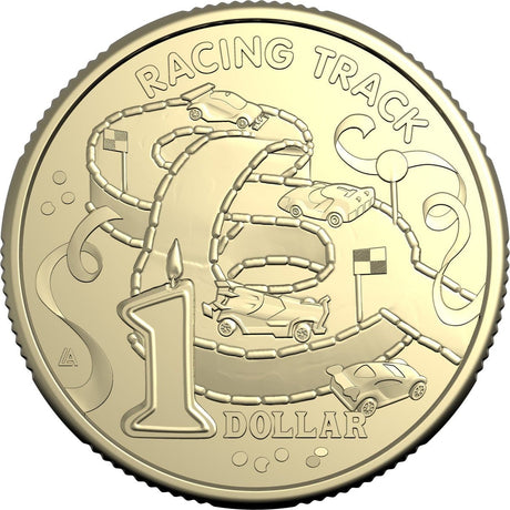 AWW Birthday Cake Racing Track 2025 $1 Uncirculated Coin in Card - Nova Coins
