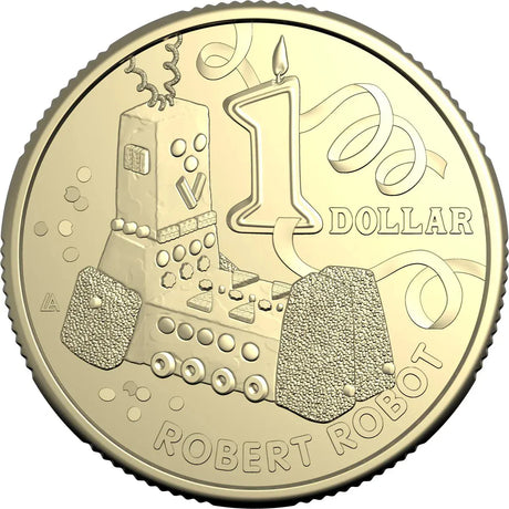 AWW Birthday Cake Robert Robot 2025 $1 Uncirculated Coin in Card - Nova Coins