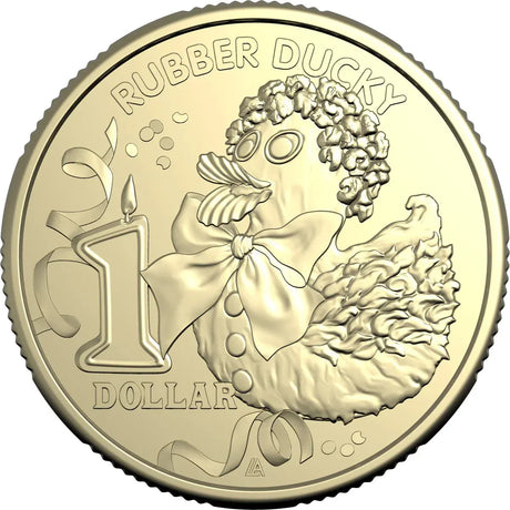 AWW Birthday Cake Rubber Ducky 2025 $1 Uncirculated Coin in Card - Nova Coins
