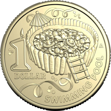 AWW Birthday Cake Swimming Pool 2025 $1 Uncirculated Coin in Card - Nova Coins