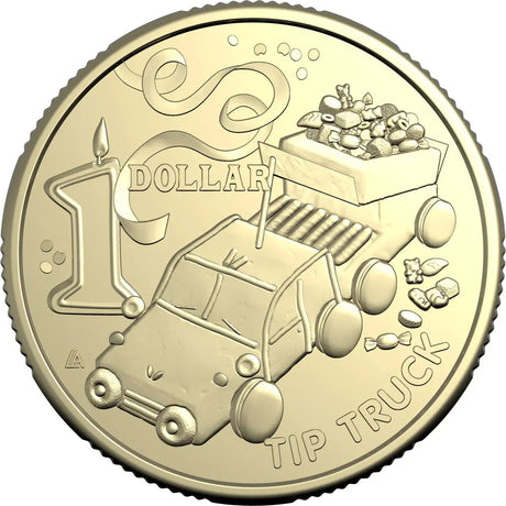 AWW Birthday Cake Tip Truck 2025 $1 Uncirculated Coin in Card - Nova Coins