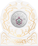 Christmas Festive Florals 2025 50c Coloured Unc Coin Card (Set of 5) - Nova Coins