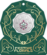 Christmas Festive Florals 2025 50c Coloured Unc Coin Card (Set of 5) - Nova Coins