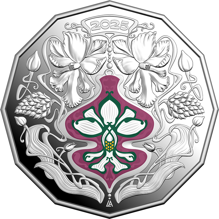 Christmas Festive Florals 2025 50c Coloured Fine Silver Proof Coin