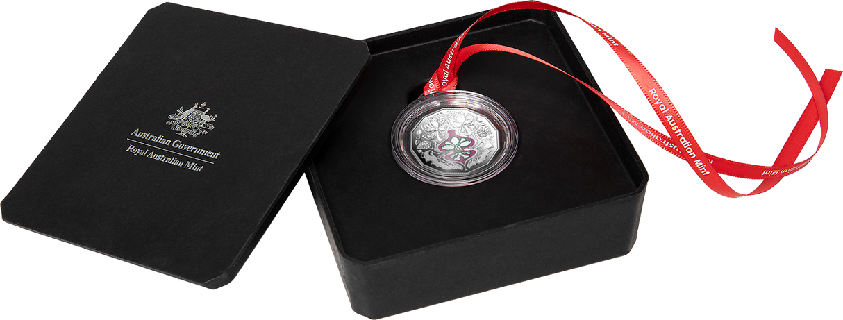 Christmas Festive Florals 2025 50c Coloured Fine Silver Proof Coin