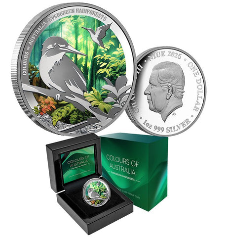 Colours Of Australia - 2025 $1 Evergreen Rainforest 1oz Silver Proof Coin - Nova Coins