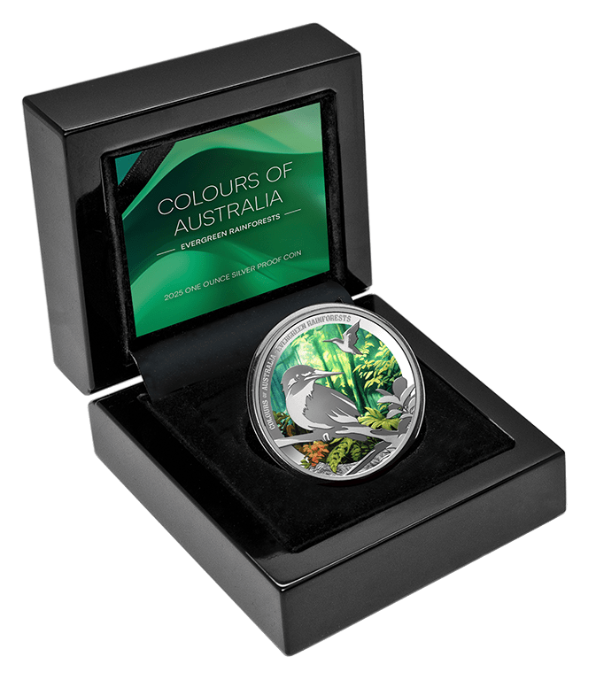 Colours Of Australia - 2025 $1 Evergreen Rainforest 1oz Silver Proof Coin - Nova Coins