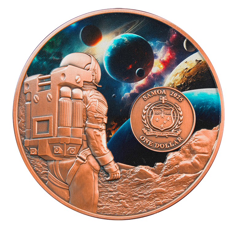 Cosmic Encounters 2025 $1 Rotating Silver & Copper Bimetal Antique Coin