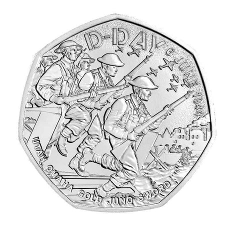 D - Day 2024 50p Cupro - Nickel Brilliant Uncirculated Coin - Nova Coins